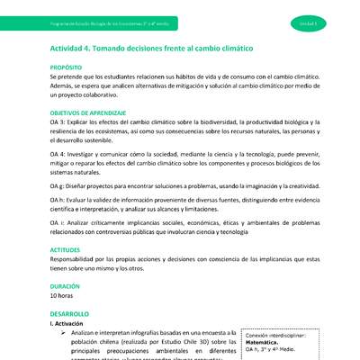 Actividad 4: Tomando decisiones frente al cambio climático