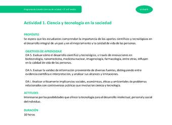 Actividad 1: Ciencia y tecnología en la sociedad