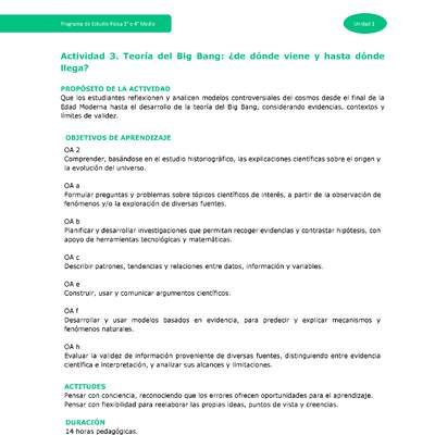 Actividad 3 - Teoría del Big Bang: ¿De dónde viene y hasta dónde llega?