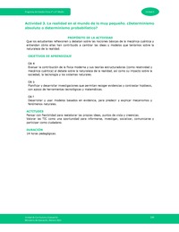 Actividad 3: La realidad en el mundo de lo muy pequeño. ¿Determinismo absoluto o determinismo probabilístico?