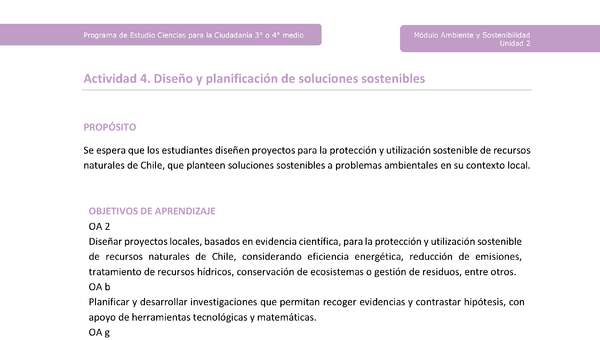 Actividad 4: Diseño y planificación de soluciones sostenibles