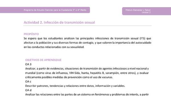 Actividad 2: Infección de transmisión sexual