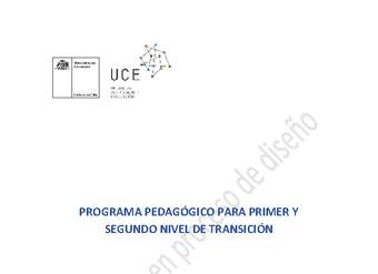 Programa pedagógico para primer y segundo nivel de transición