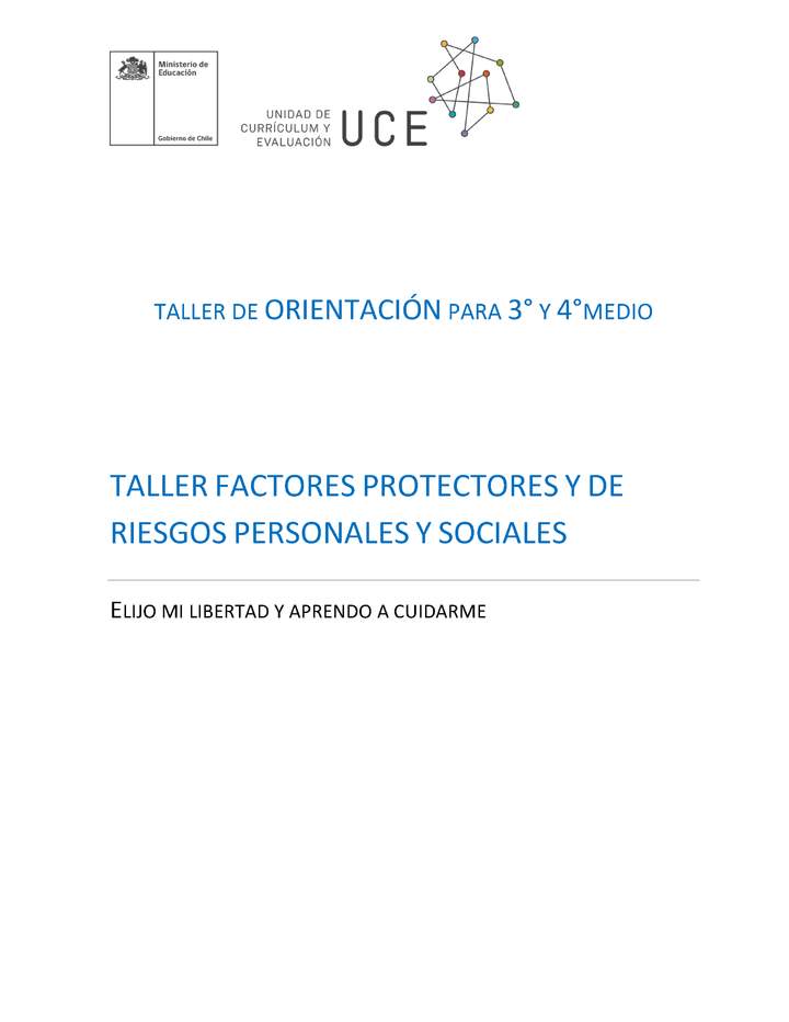 Taller Factores protectores y de riesgos personales y sociales