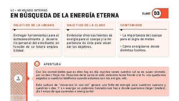 Guía 3. Mi mundo interno. En búqueda de la energía eterna