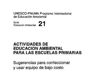 Actividades de Educación Ambiental para las Escuelas Primarias