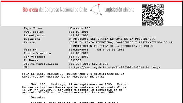 Constitución Política de la República de Chile, Constitución 1980