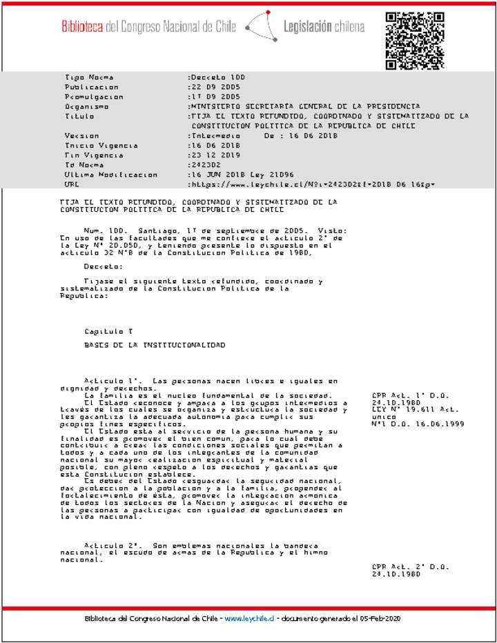 Constitución Política de la República de Chile, Constitución 1980