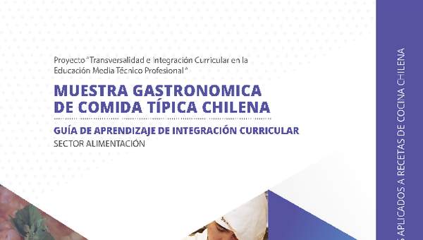 Guía de integración curricular "Razones, proporciones y  porcentajes aplicados a recetas de cocina chilena"