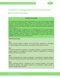 Unidad 1: Investigando la memoria a través de las artes visuales