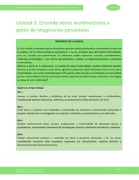 Unidad 3: Creando obras visuales, audiovisuales o multimediales