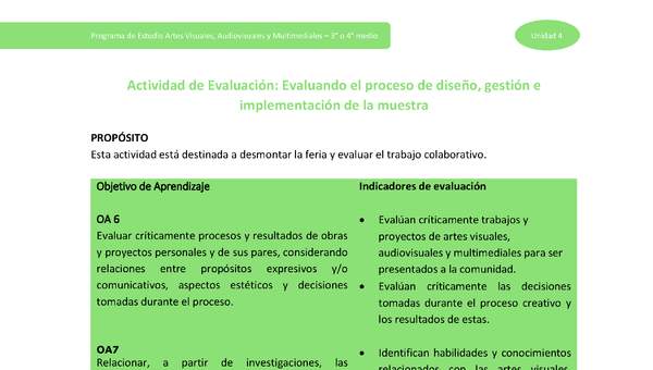 Actividad de evaluación: Evaluando el proceso de diseño, gestión e implementación de la muestra