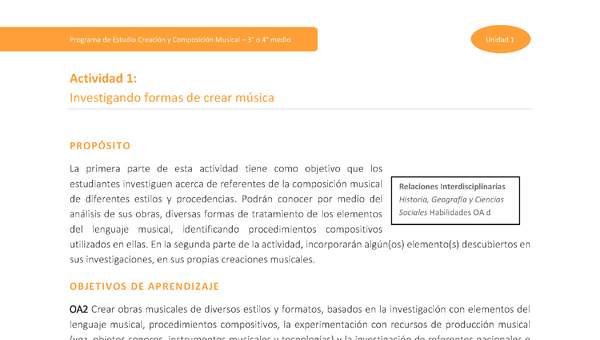 Actividad 1: Investigando formas de crear música