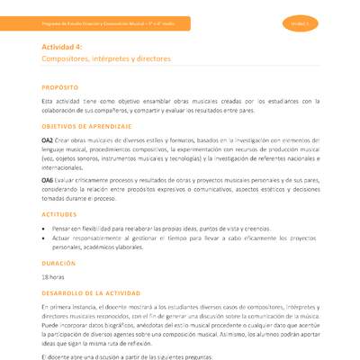 Actividad 4: Compositores, intérpretes y directores