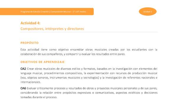 Actividad 4: Compositores, intérpretes y directores