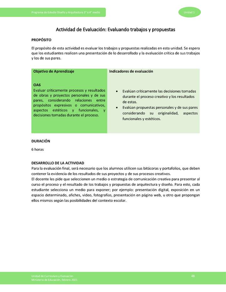 Actividad de evaluación: Evaluando trabajos y propuestas