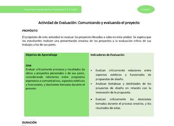 Actividad de evaluación: Comunicando y evaluando el proyecto