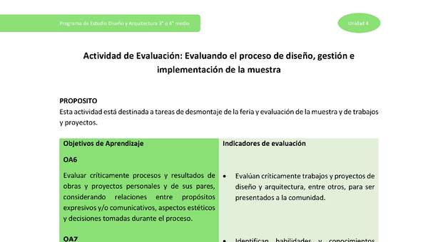Actividad de evaluación: Evaluando el proceso de diseño, gestión e implementación de la muestra
