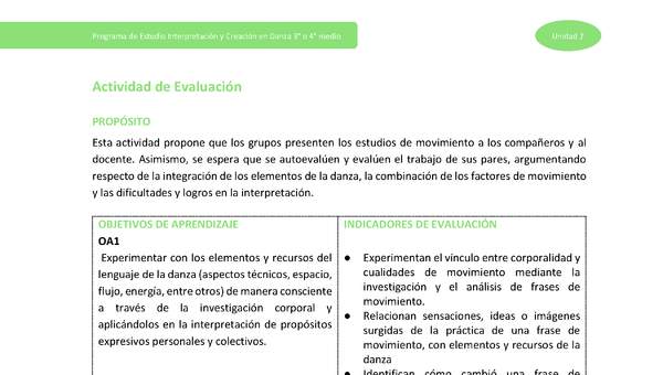 Actividad de evaluación