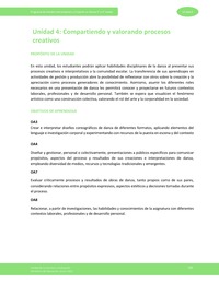 Unidad 4: Compartiendo y valorando procesos creativos