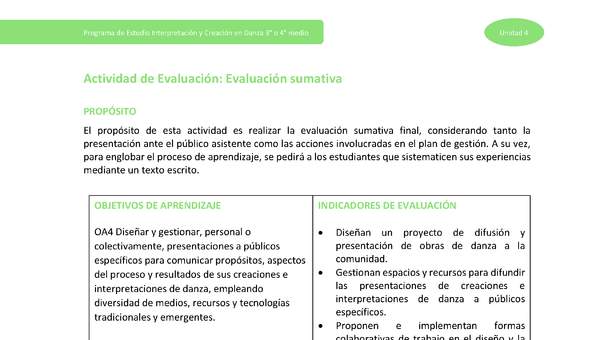 Actividad de evaluación sumativa