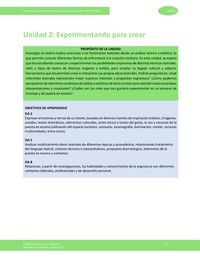 Unidad 2: Experimentando para crear