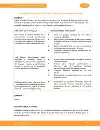 Actividad de evaluación: Tocando en diversos ensambles musicales