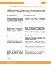 Actividad de evaluación: Interpretando diversos estilos musicales