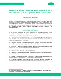 Unidad 4 - Física moderna: ¿qué sabemos de lo más pequeño y lo más grande de la naturaleza?