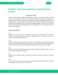 Unidad 3: Reacciones químicas: espontaneidad y cinética