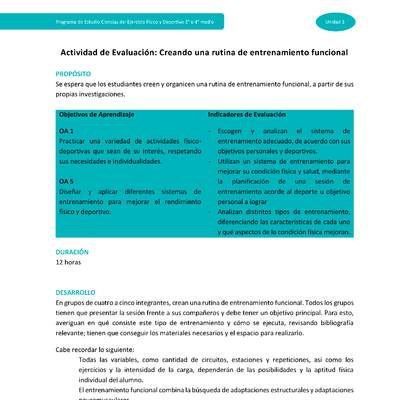 Actividad de evaluación: Creando una rutina de entrenamiento funcional