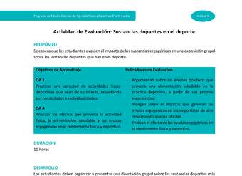 Actividad de evaluación: Sustancias dopantes en el deporte