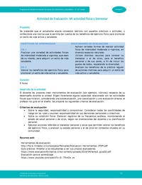 Actividad de evaluación Unidad 1: Mi actividad física y bienestar