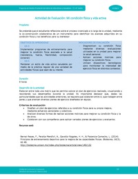 Actividad de evaluación Unidad 2: Mi condición física y vida activa