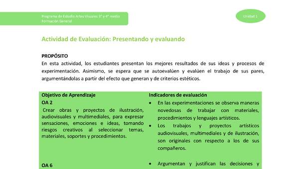 Actividad de evaluación: Presentando y evaluando