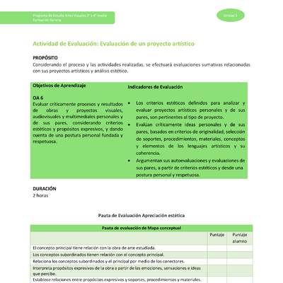 Actividad de evaluación: Evaluación de un proyecto artístico