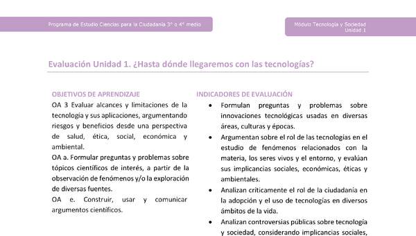 Actividad de evaluación: ¿Hasta dónde llegaremos con las tecnologías?