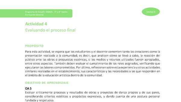 Actividad 4: Evaluando el proceso final