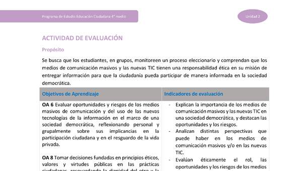 Actividad de evaluación Unidad 2