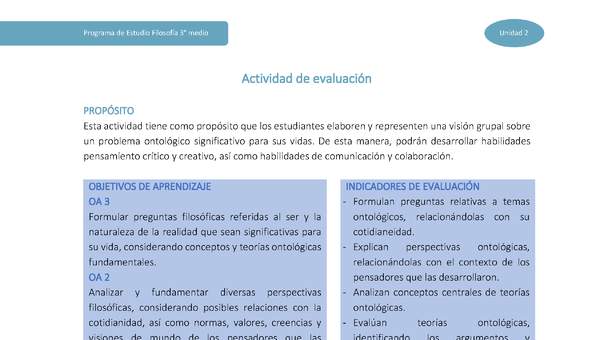 Actividad de evaluación