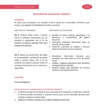 Actividad de evaluación Unidad 1