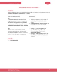 Actividad de evaluación unidad 2: Science and technology