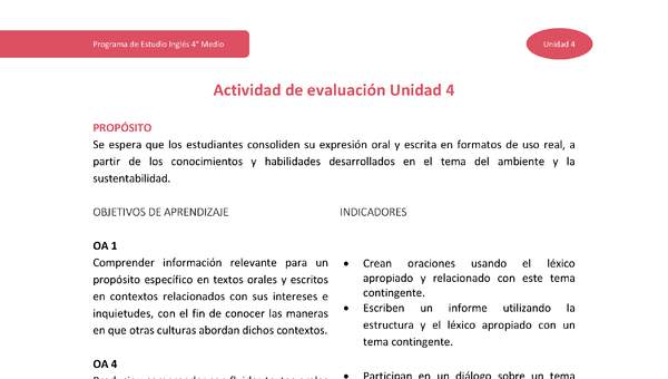 Actividad de evaluación Unidad 4