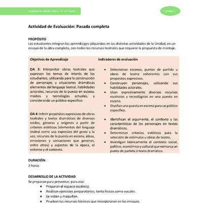 Actividad de evaluación: Pasada completa