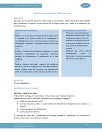 Actividad de evaluación: Crítica cultural