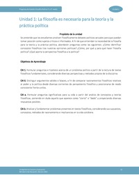 Unidad 1: La filosofía es necesaria para la teoría y práctica política