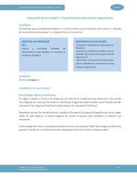 Actividad de evaluación: Procedimientos para evaluar argumentos