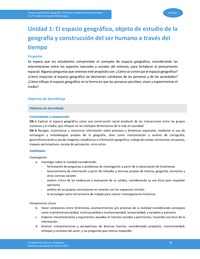 Unidad 1: El espacio geográfico, objeto de estudio de la geografía y construcción del ser humano a través del tiempo