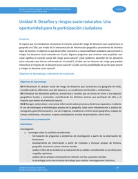 Unidad 4 - Desafíos y riesgos socionaturales: Una oportunidad para la participación ciudadana