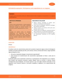 Actividad de evaluación: Participemos como expositores en un Congreso